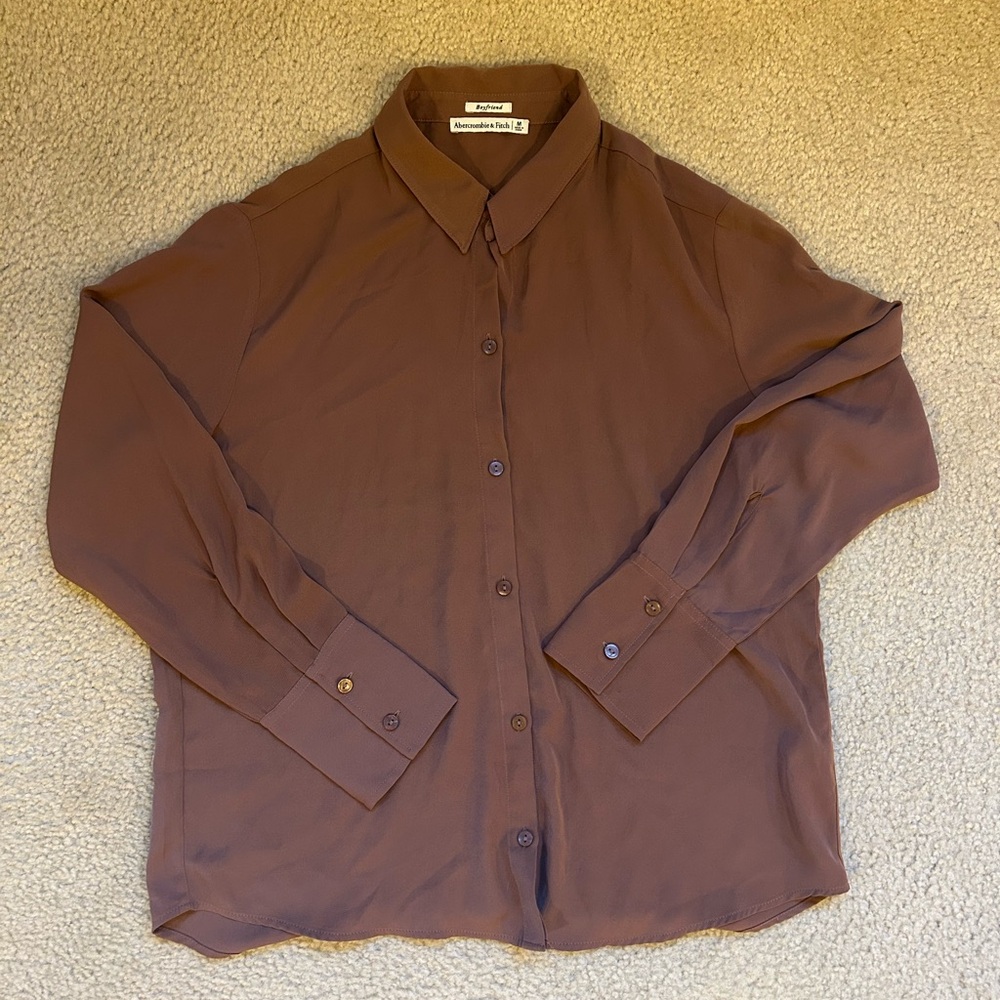 Abercrombie Casual Button Down Shirt in mauve